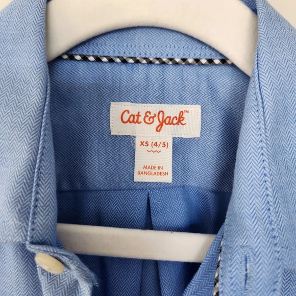 Cat and Jack 2 Piece Set Size 4 Dress Pants & Button Down Dress Shirt Black Blue - Picture 3 of 8